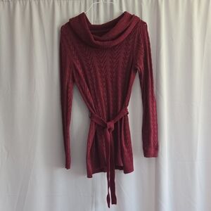 Chic Maroon Cowl Neck Sweater